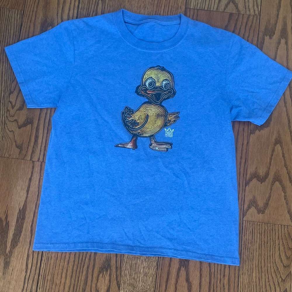 Neon Museum Las Vegas Blue Duck Print Kids gender neutral Tshirt